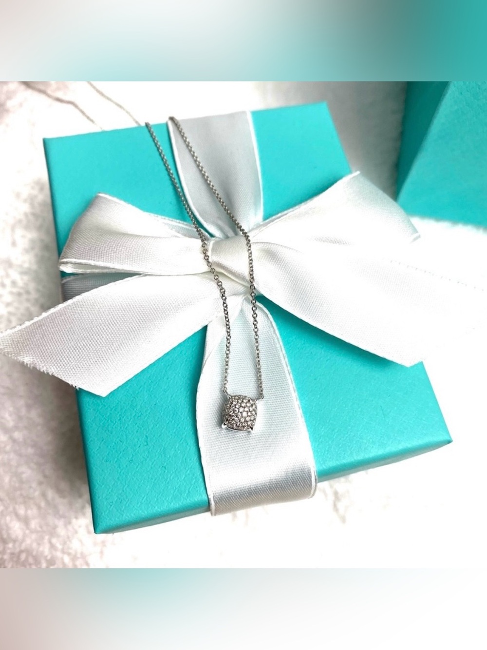 $4,800 Tiffany & Co. Paloma Picasso Sugar Stacks Necklace 18K White Gold Diamond